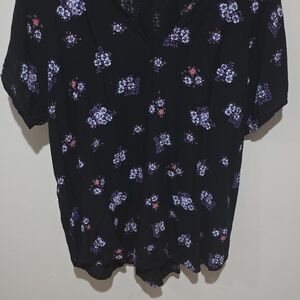 Maurices Black Floral Blouse